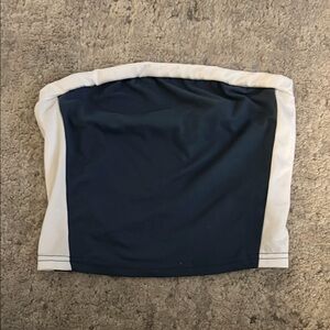 Navy and White Strapless Top